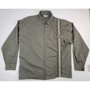 1994 Split Skateboards Shirt Mens‎ XL Green Long Sleeves Button Up Heavy Cotton